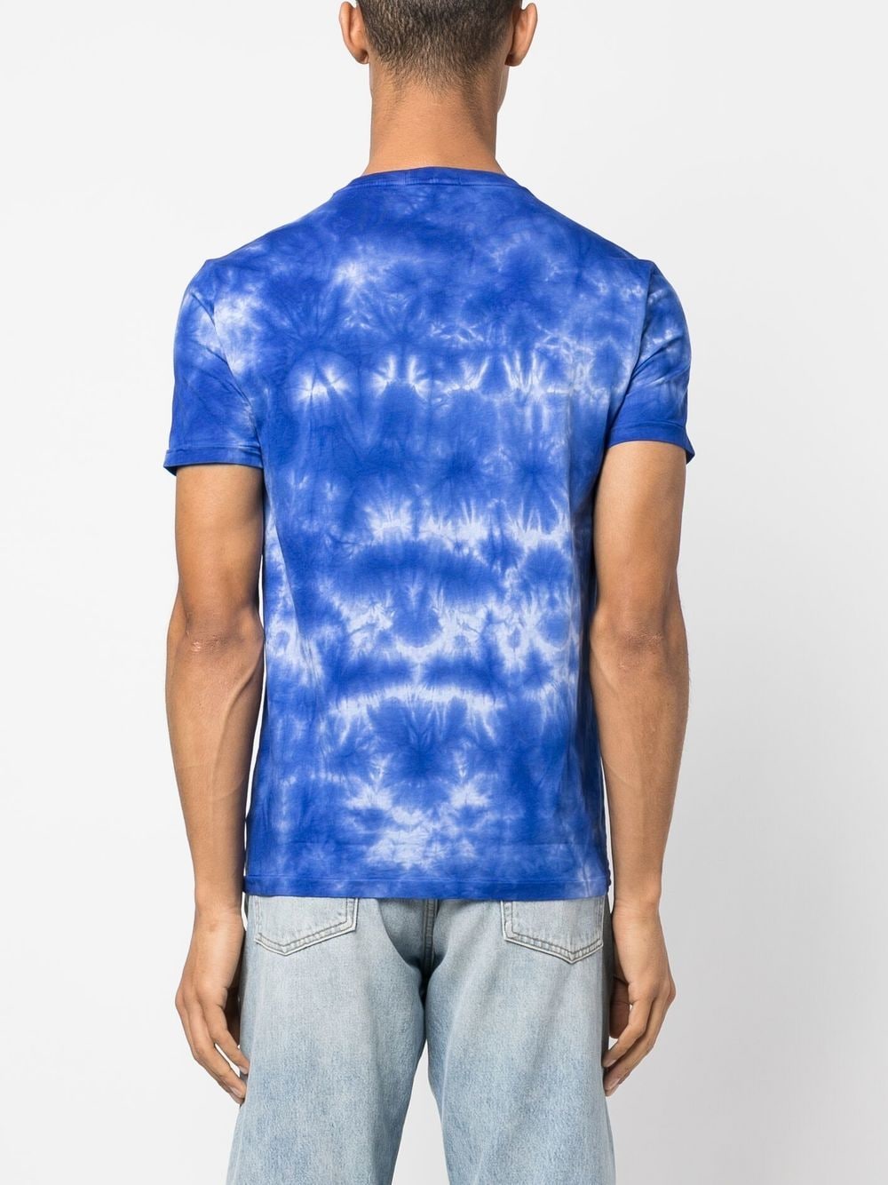 Shop Polo Ralph Lauren Tie-dye Cotton T-shirt In Blue