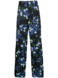 Plan C all-over floral-print trousers - Black