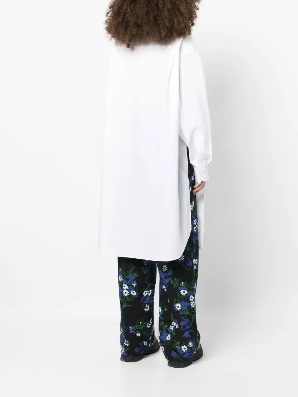 PLAN C アシンメトリック ヘム　タイドバックシャツ Plan C アシンメトリーヘム シャツ | ホワイト | FARFETCH JP