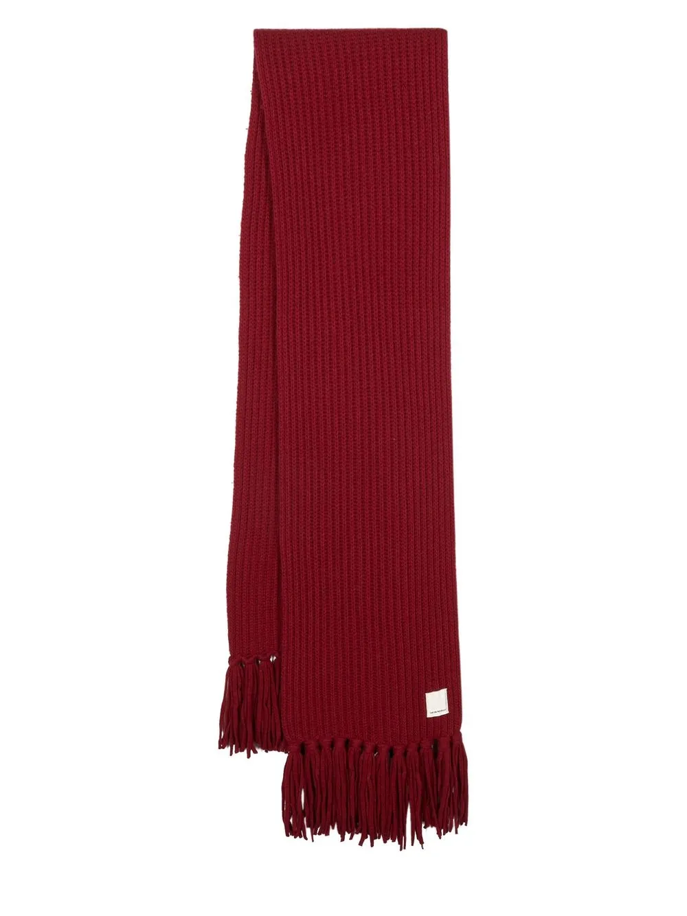 

Emporio Armani logo-patch ribbed scarf - Red