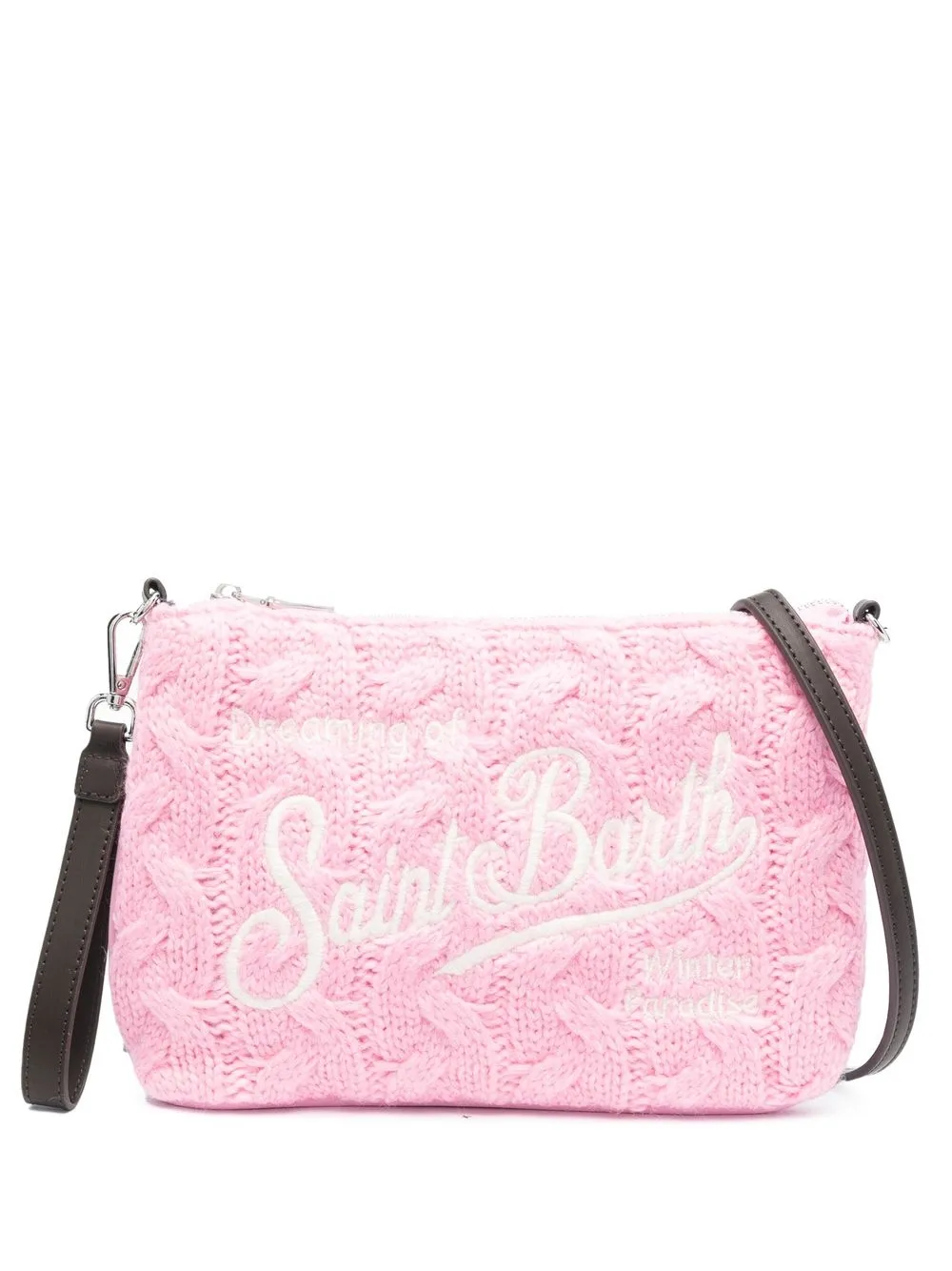 

MC2 Saint Barth cable-knit clutch bag - Pink
