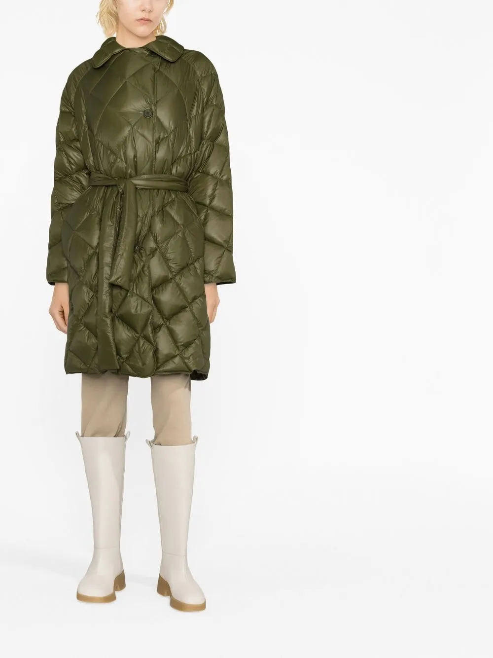 

ASPESI diamond-quilted padded coat - Green