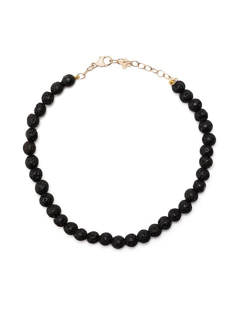 Mateo 14kt Gelbgold-Perlenarmband mit Lavastein