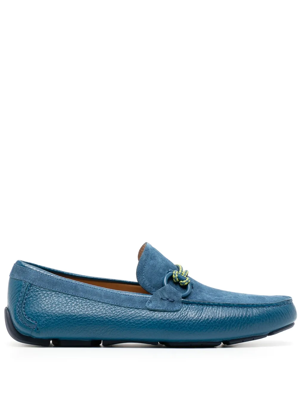 Shop Ferragamo Gancini-detail Calf-leather Loafers In Blue