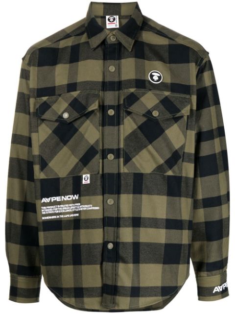 AAPE BY *A BATHING APE check-pattern cotton shirt Men