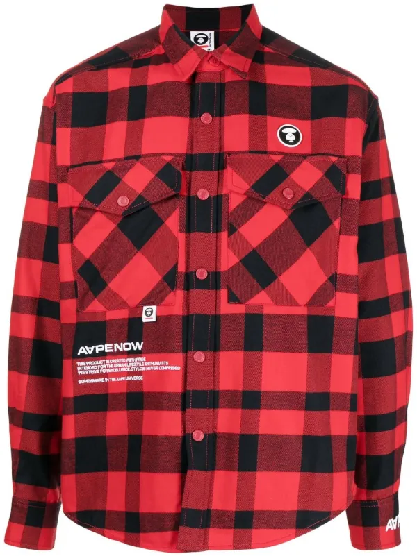 AAPE BY *A BATHING APE® check-pattern long-sleeve Shirt - Farfetch