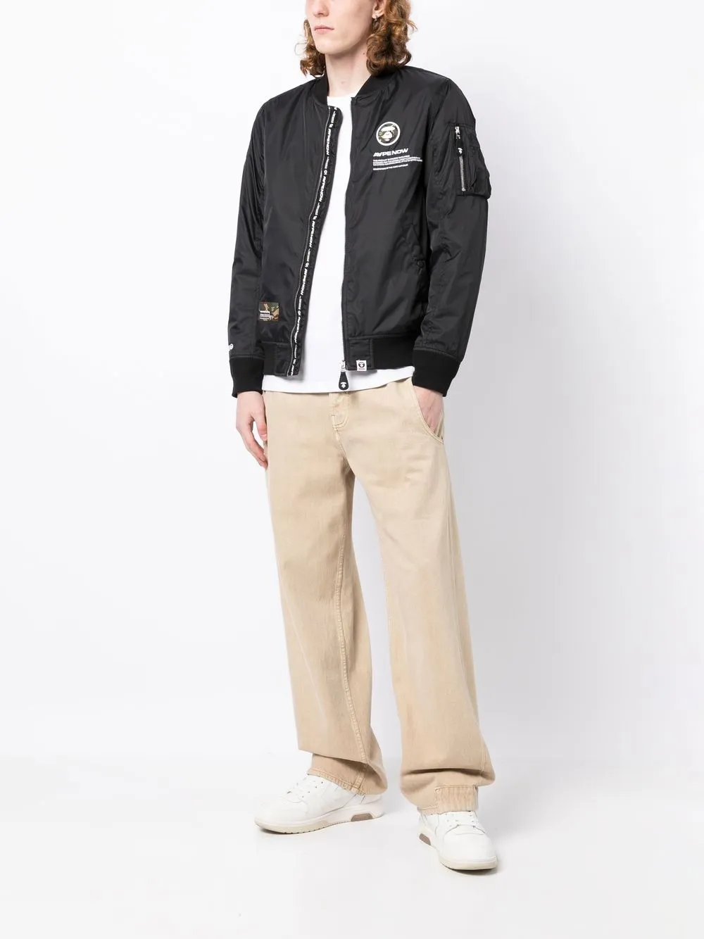 AAPE BY *A BATHING APE® logo-patch bomber-jacket | Smart Closet