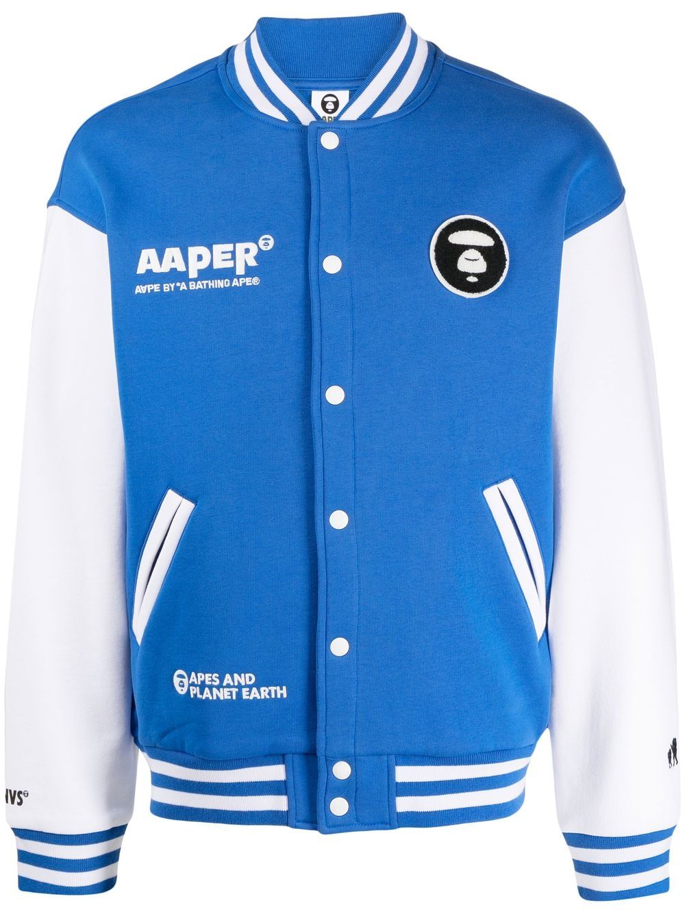 AAPE BY *A BATHING APE® logo-print colour-block bomber-jacket - Farfetch