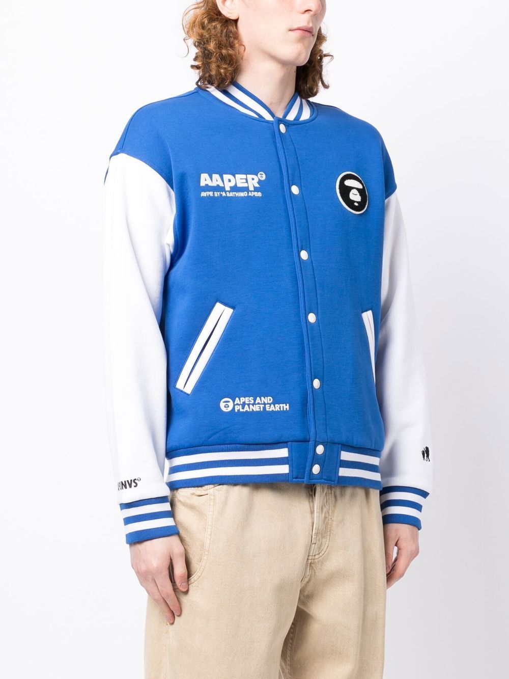 AAPE BY *A BATHING APE® logo-print colour-block bomber-jacket - Farfetch