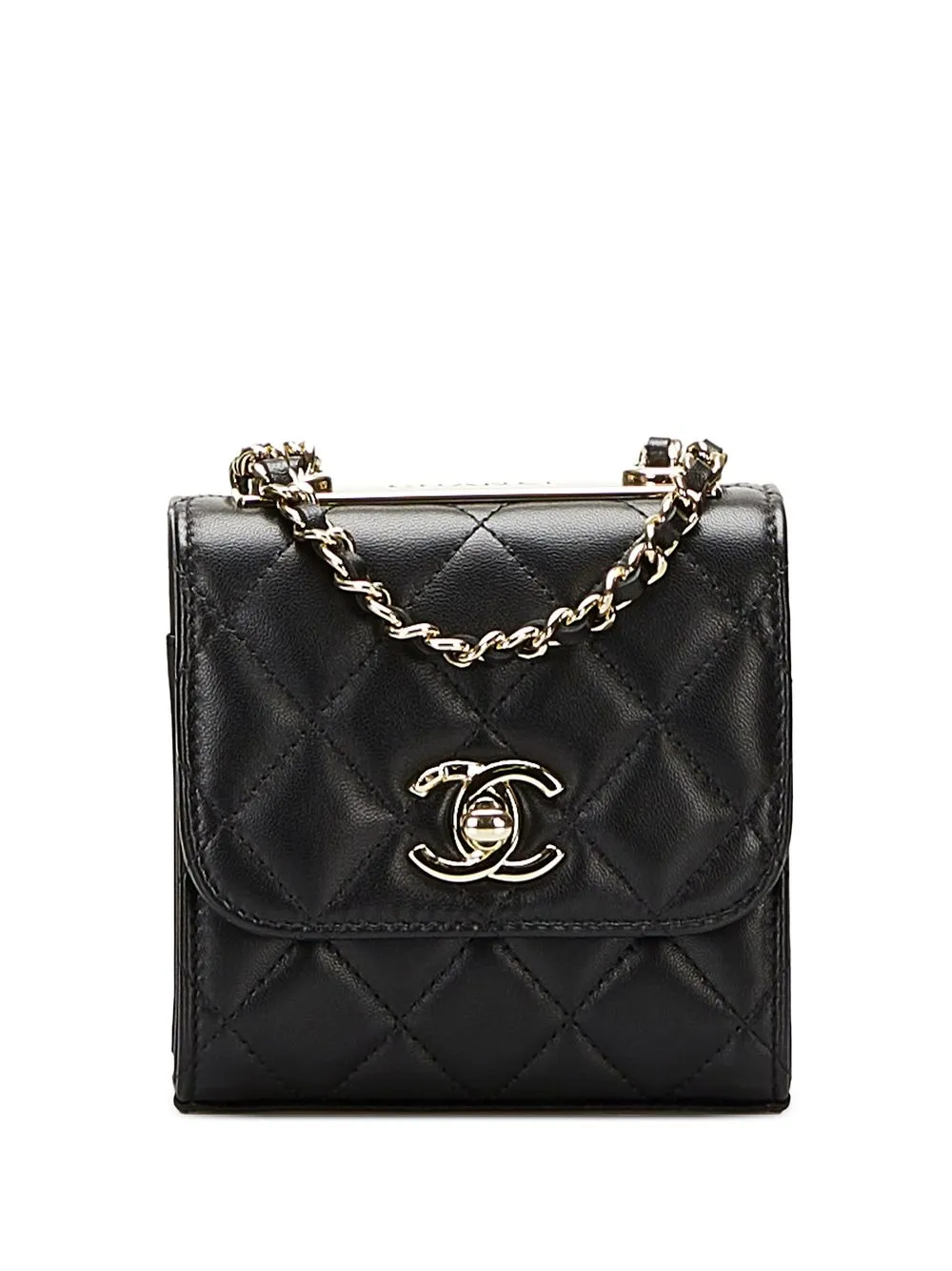 

CHANEL Pre-Owned diamond-quilted CC turn-lock crossbody bag - Black