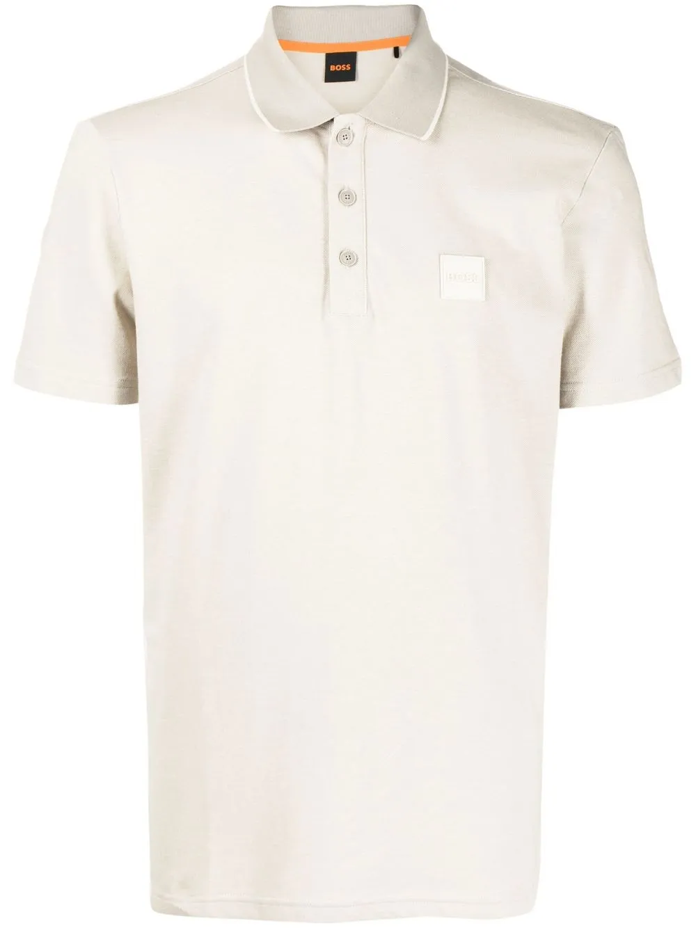 

BOSS logo-patch polo shirt - Brown
