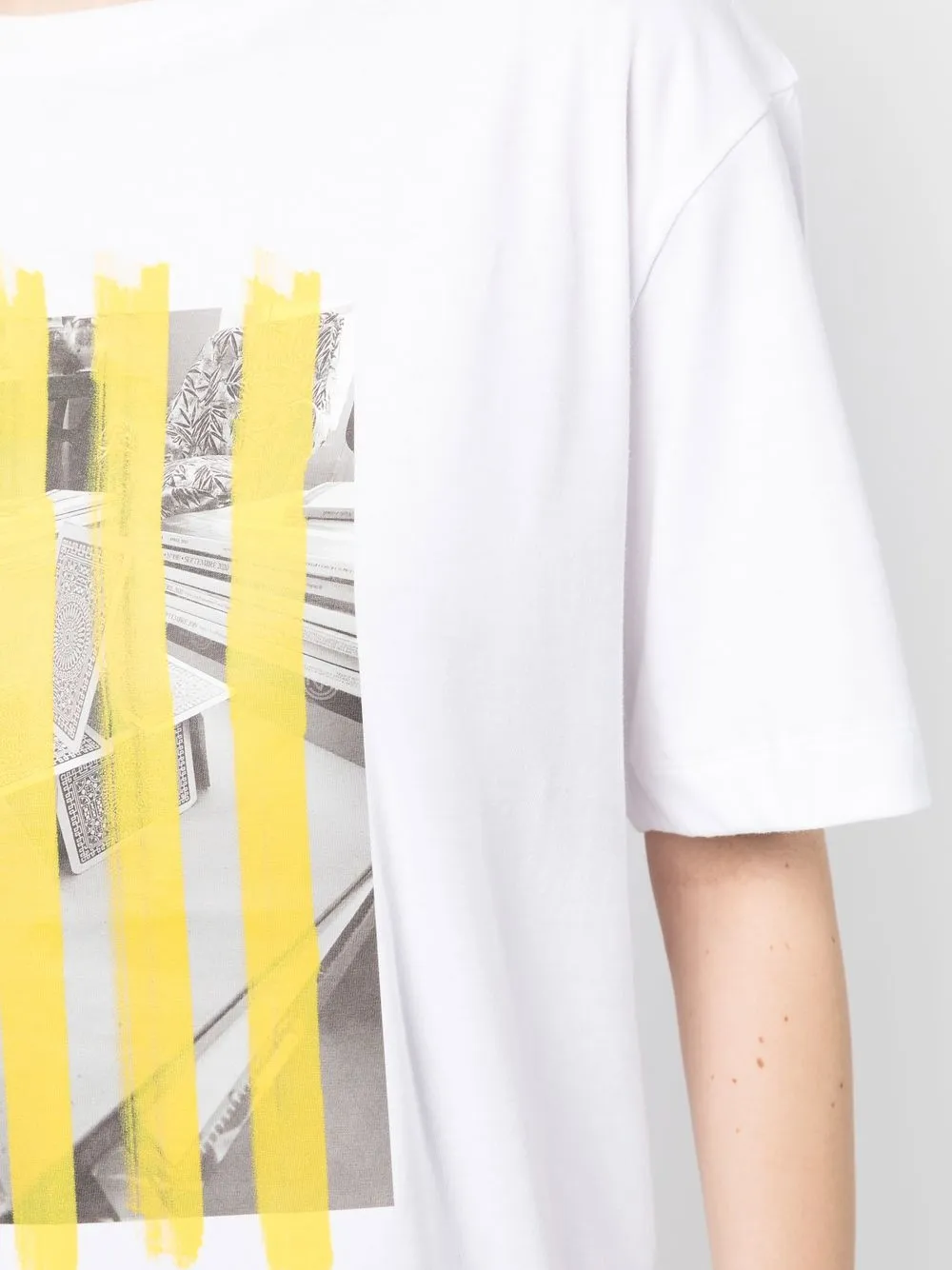 Plan C Graphic Print Cotton T-shirt In White