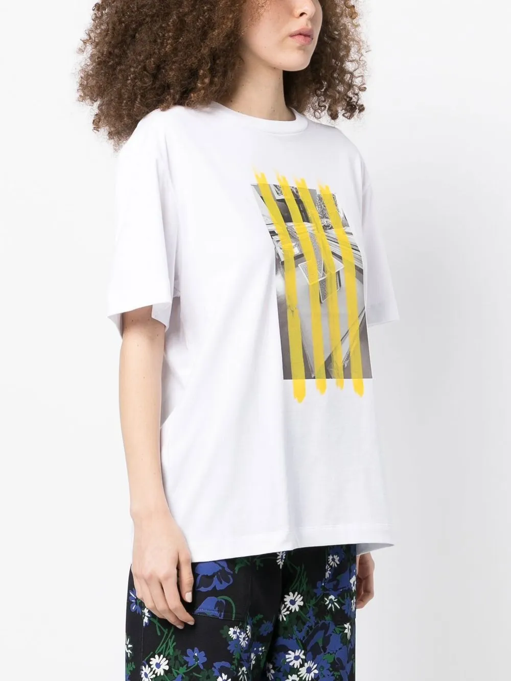 Plan C Graphic Print Cotton T-shirt In White