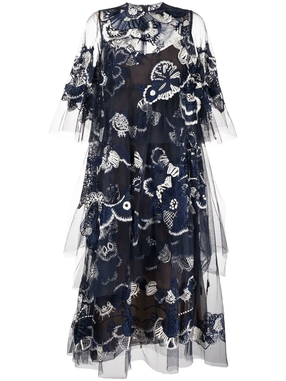 

Biyan Lucita embroidered tulle dress - Blue