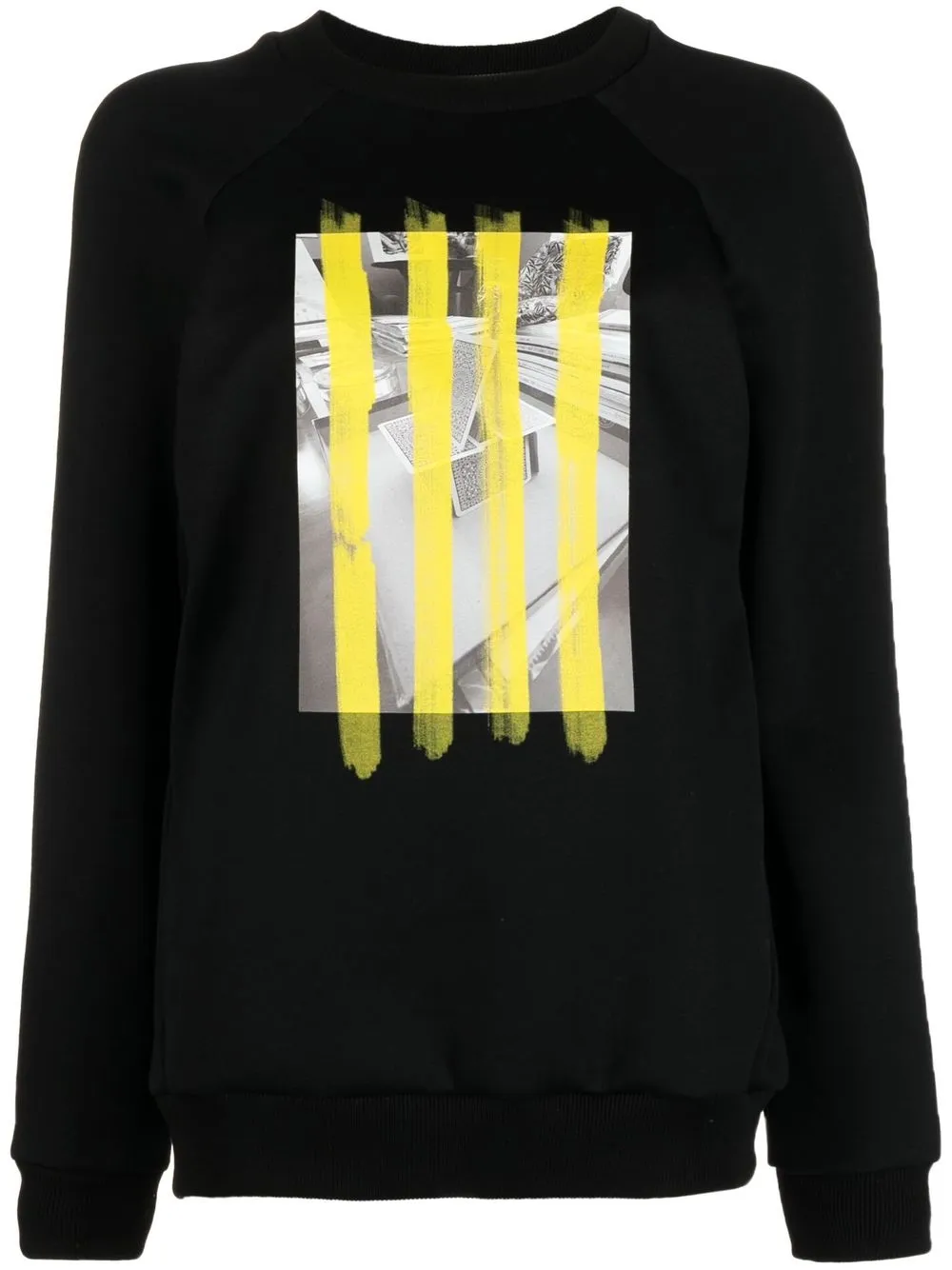 Shop Plan C Graphic-print Detail Sweatshirt In Black