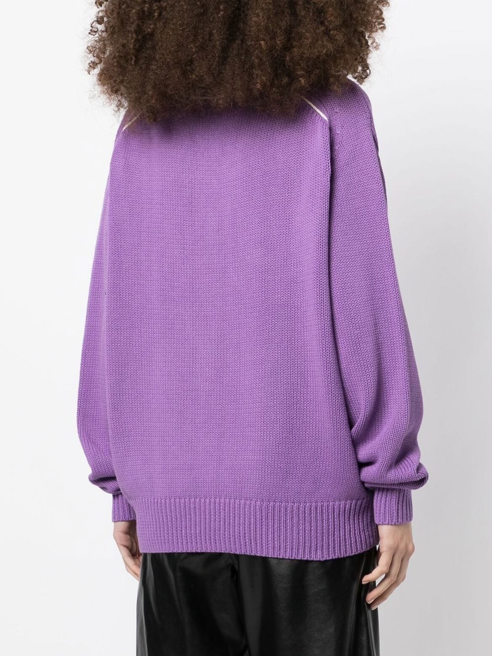 Shop Bassike V-neck Knit Jumper In Purple
