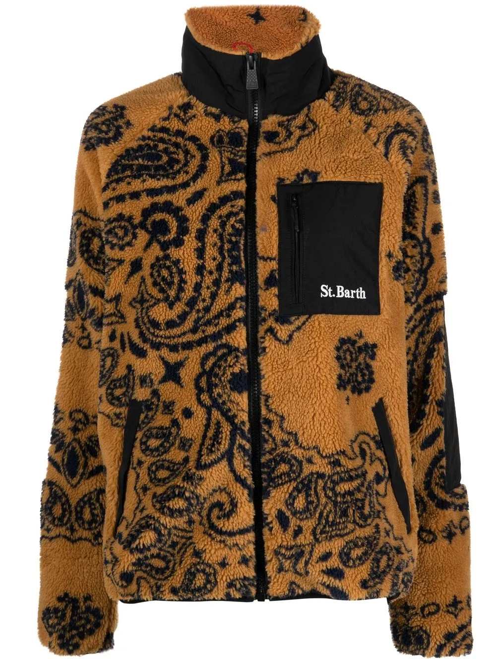 

MC2 Saint Barth paisley-print sherpa jacket - Brown