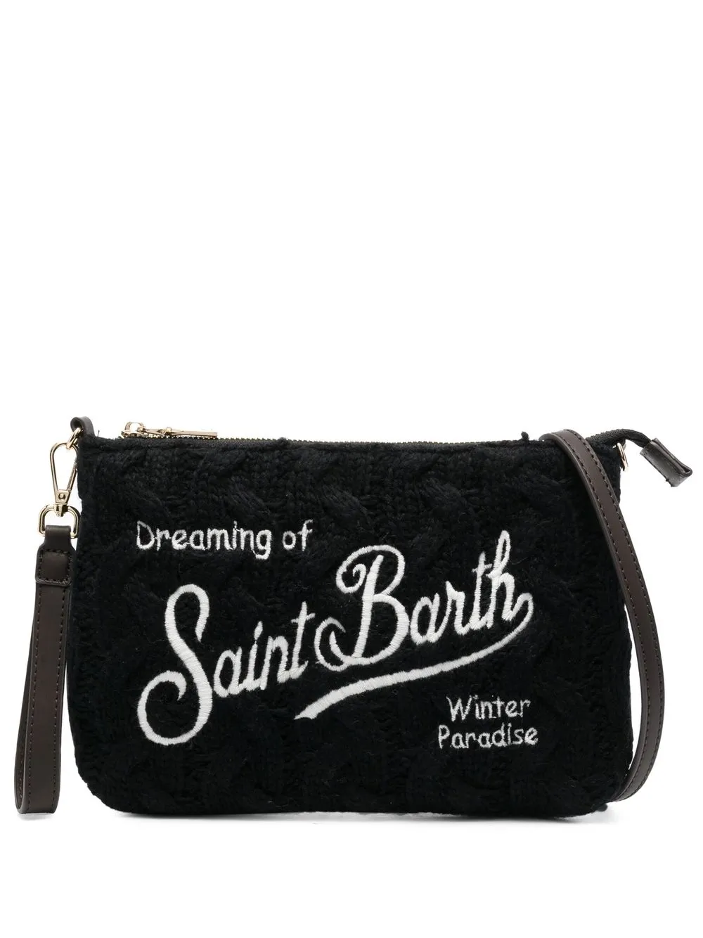 

MC2 Saint Barth cable-knit clutch bag - Black