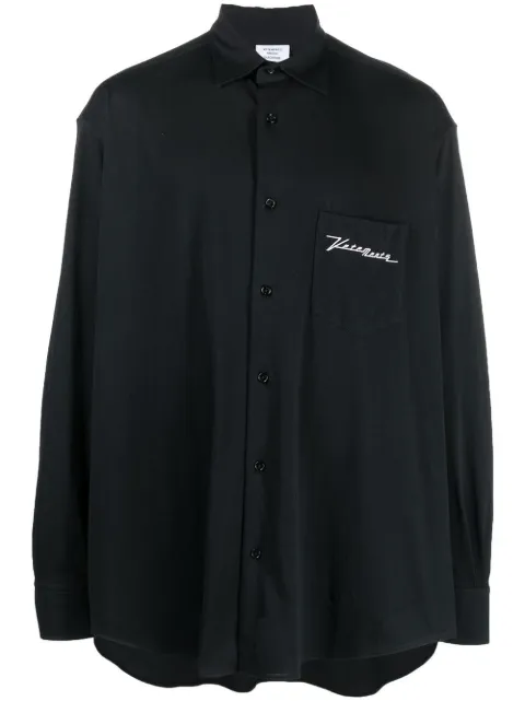 vetements logo印花长袖衬衫
