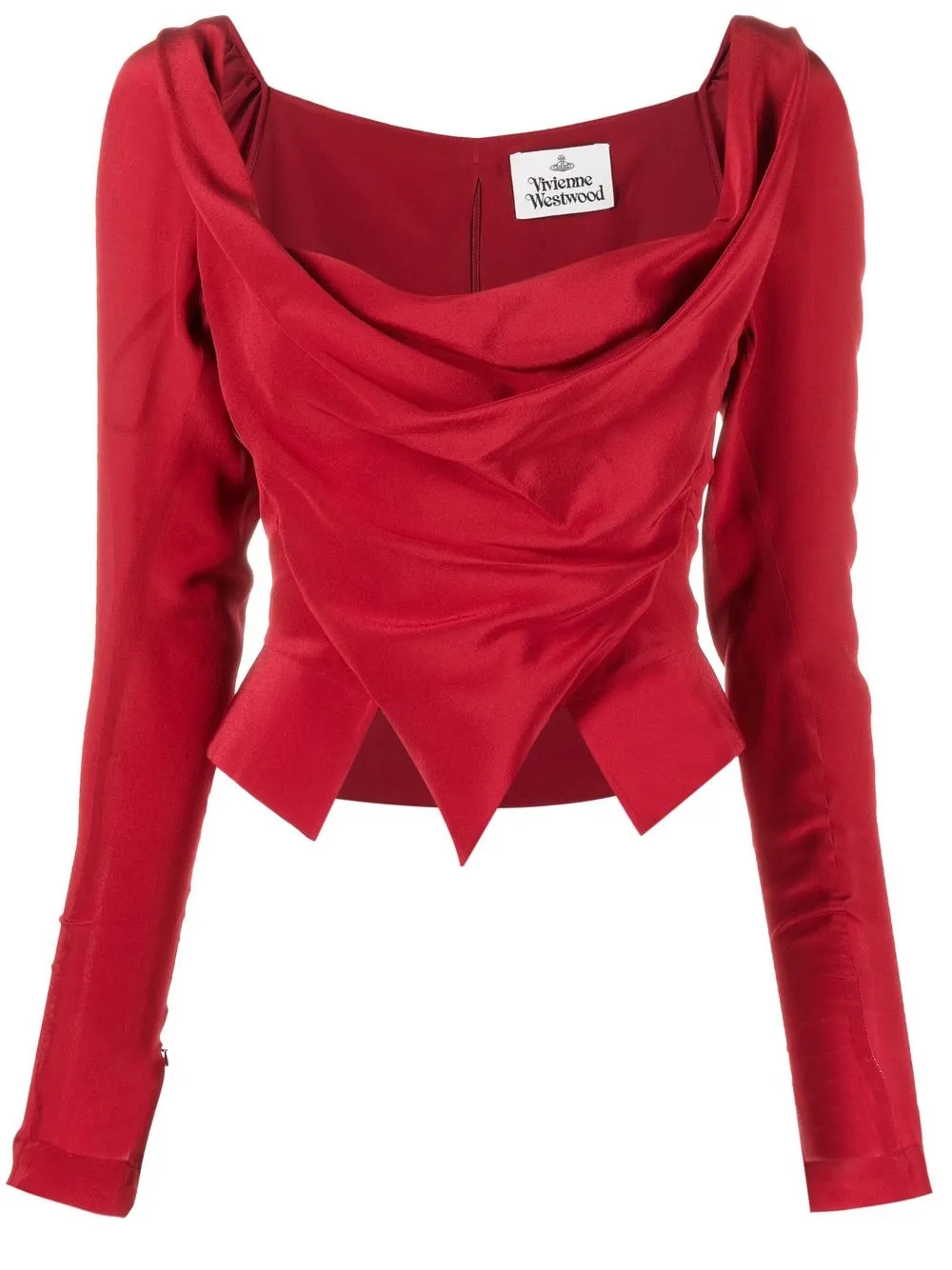 

Vivienne Westwood drape-detail silk top - Red