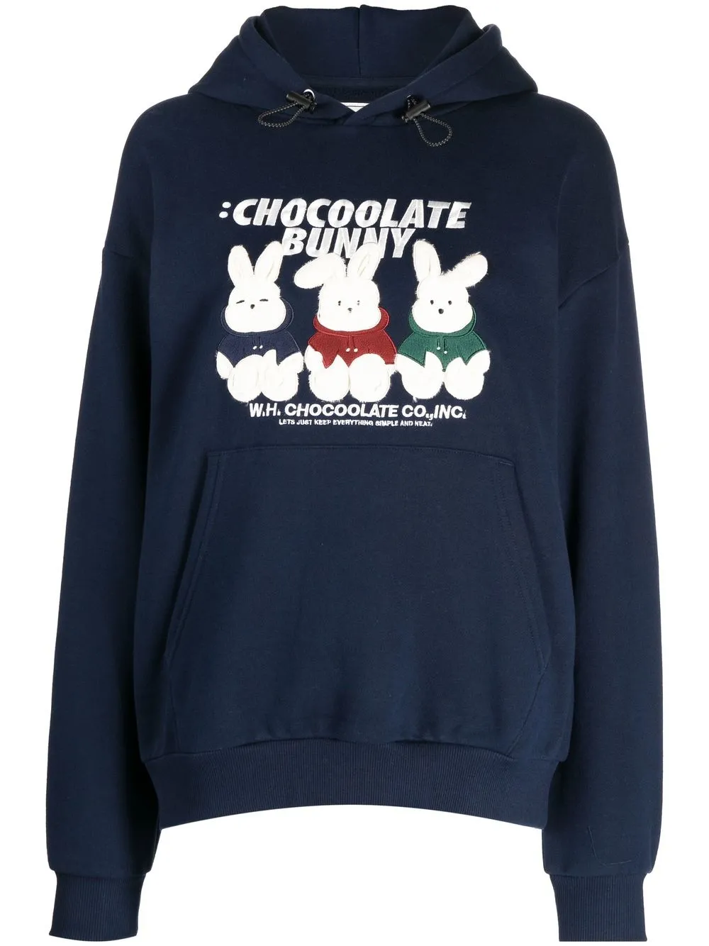 

CHOCOOLATE embroidered cotton hoodie - Blue