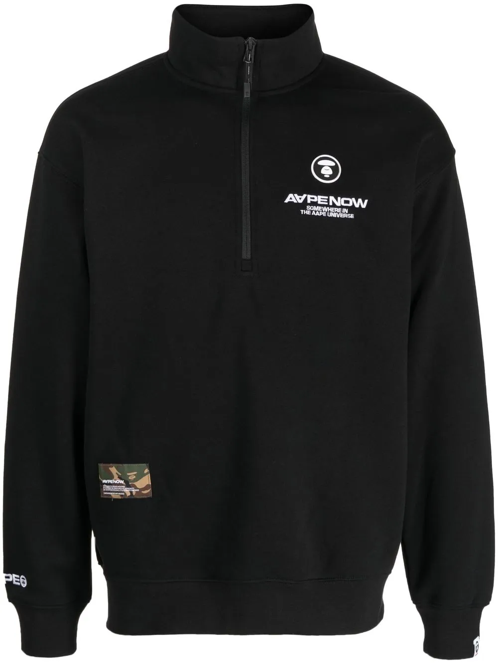 

AAPE BY *A BATHING APE® logo-patch zipped jumper - Black