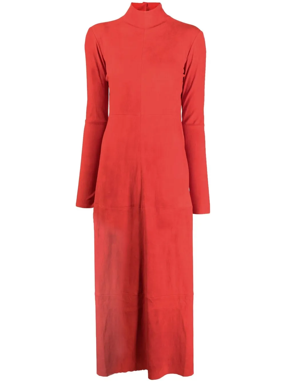 

Ferragamo suede shift dress - Red