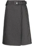 Low Classic houndstooth-print belted fitted skirt - Grey