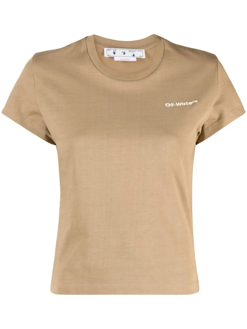 Shop Off-white Logo-print T-shirt In Brown