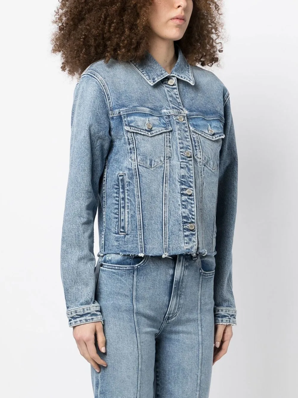 Le Jean Button-down Fastening Denim Jacket In Blue