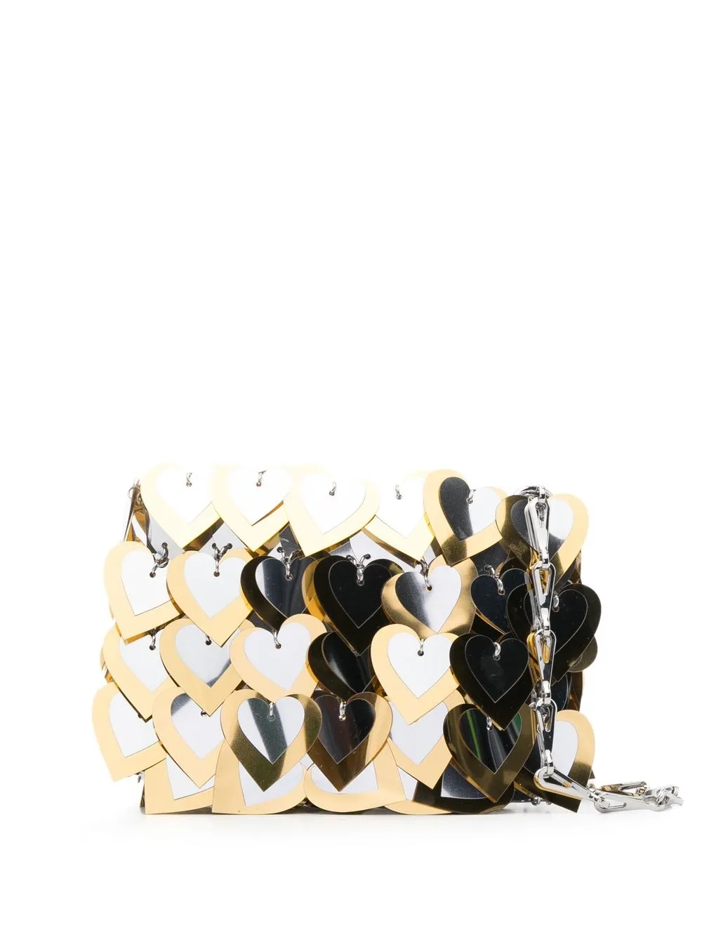 

Paco Rabanne heart shaped sequin-embellished shoulder bag - Silver