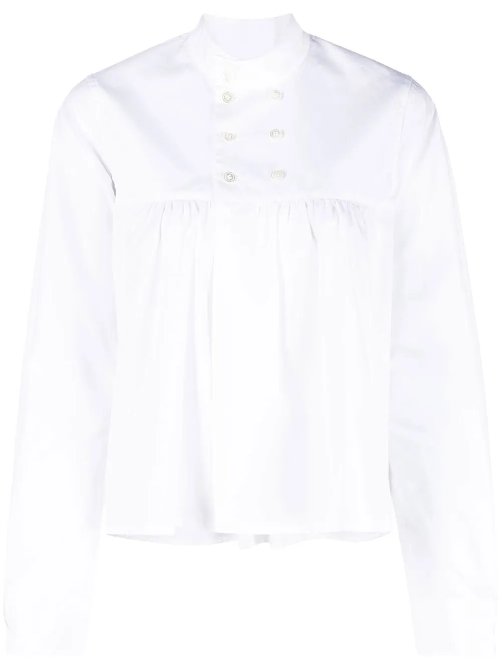 Comme Des Garçons Double-breasted Cotton Shirt In White