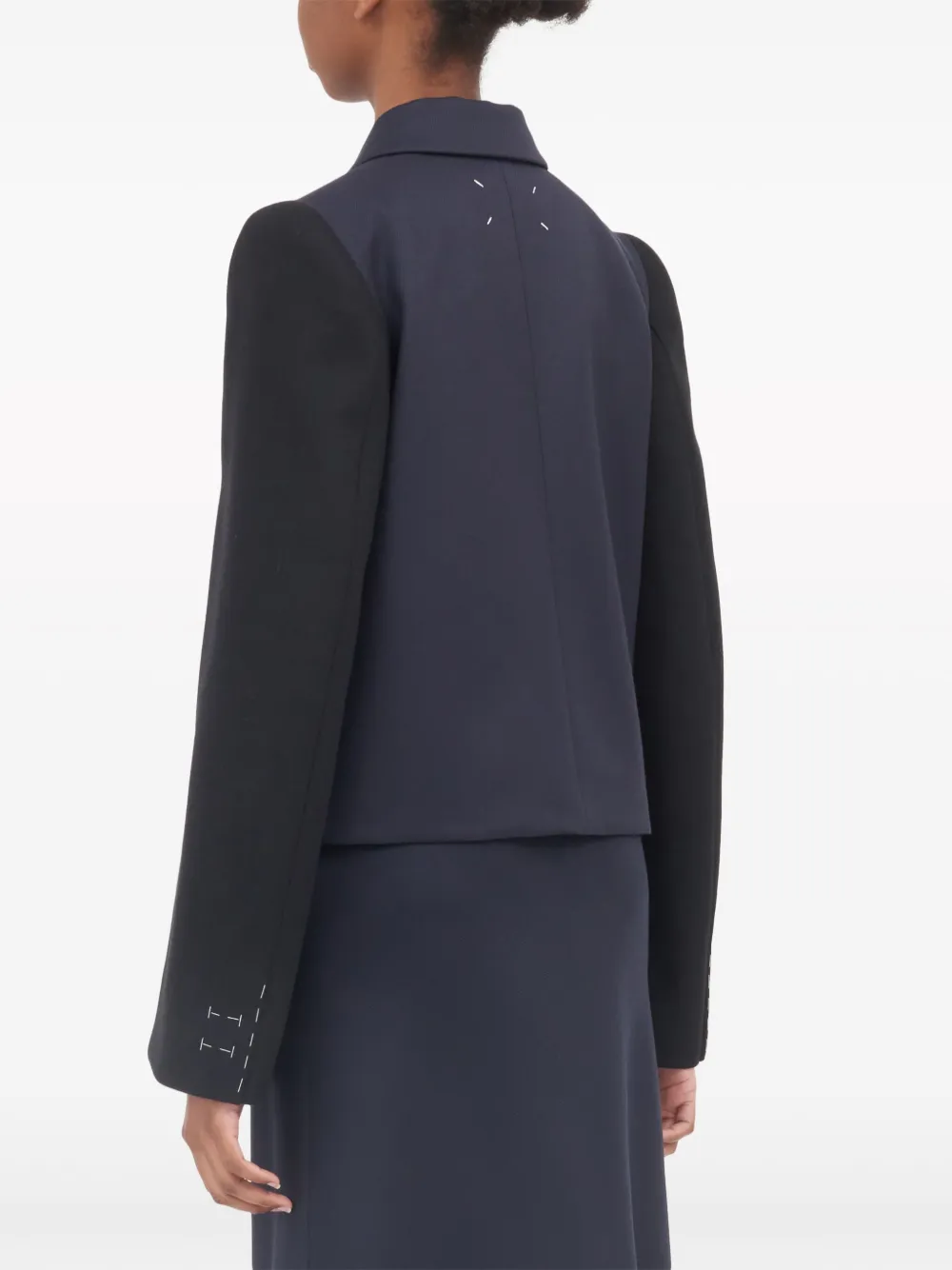 Affordable Maison Margiela Spliced double-breasted wool blazer Women