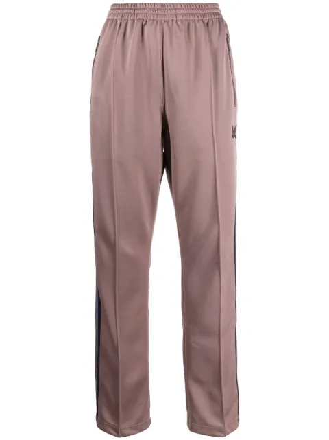 elasticated-waist straight-leg trousers
