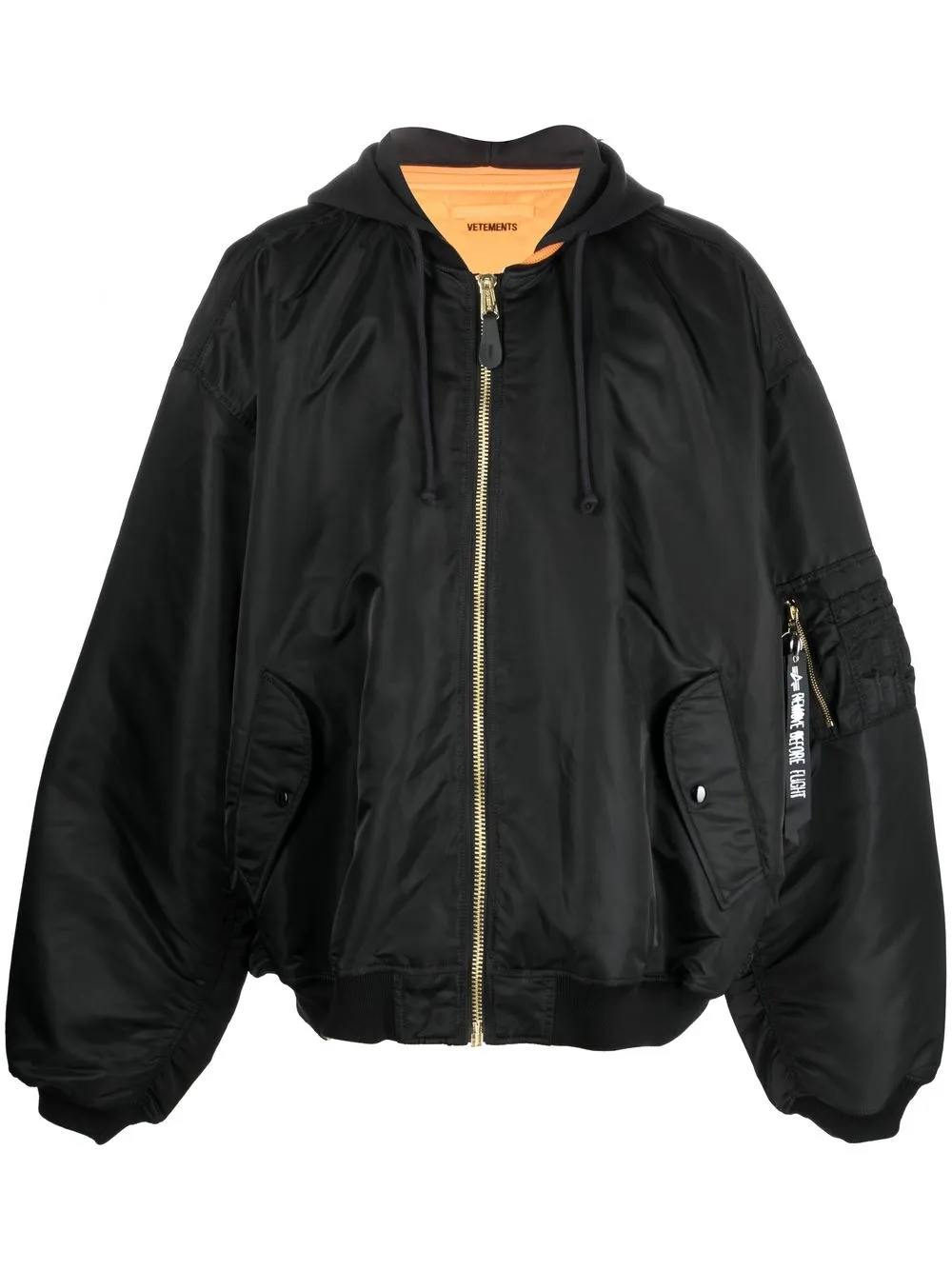 

VETEMENTS reversible hooded bomber jacket - Black