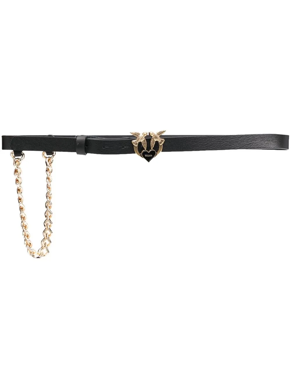 

PINKO Love Birds chain-embellished belt - Black