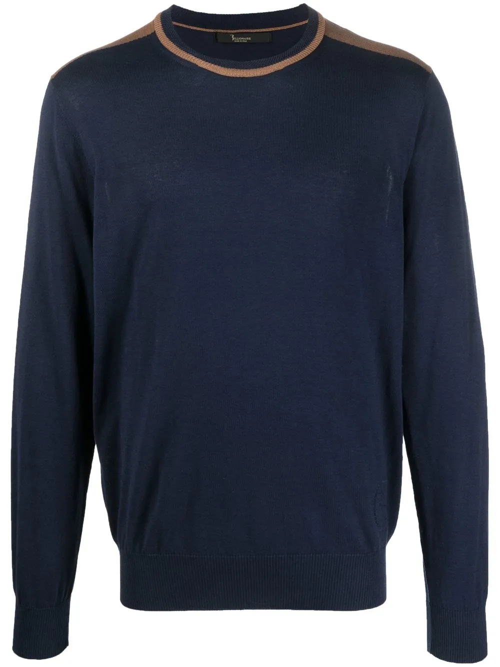 

Billionaire fine-knit striped-edge jumper - Blue
