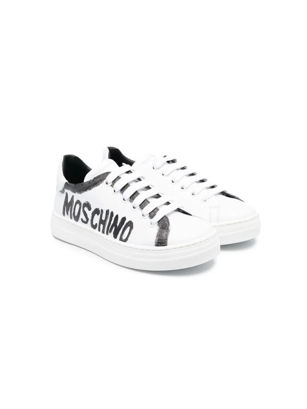 

Moschino Kids logo-print lace-up sneakers - White