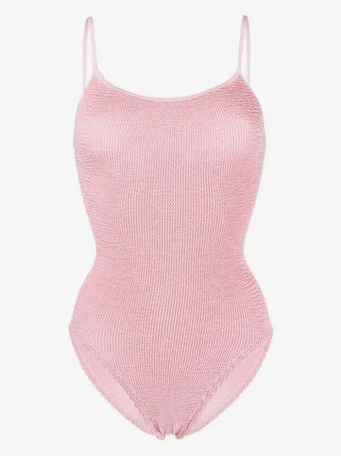 Hunza G Pamela metallic seersucker swimsuit
