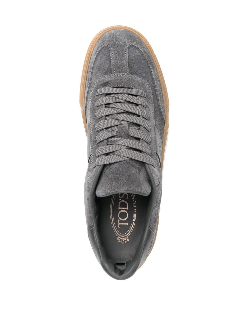 Shop Tod's Lace-up Low-top Sneakers In Grey