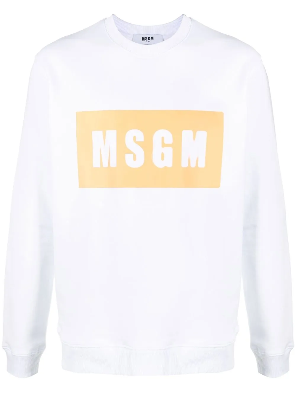 

MSGM logo-print crew neck jumper - White