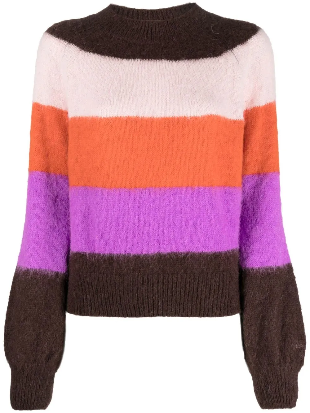 

MC2 Saint Barth horizontal-stripe jumper - Brown