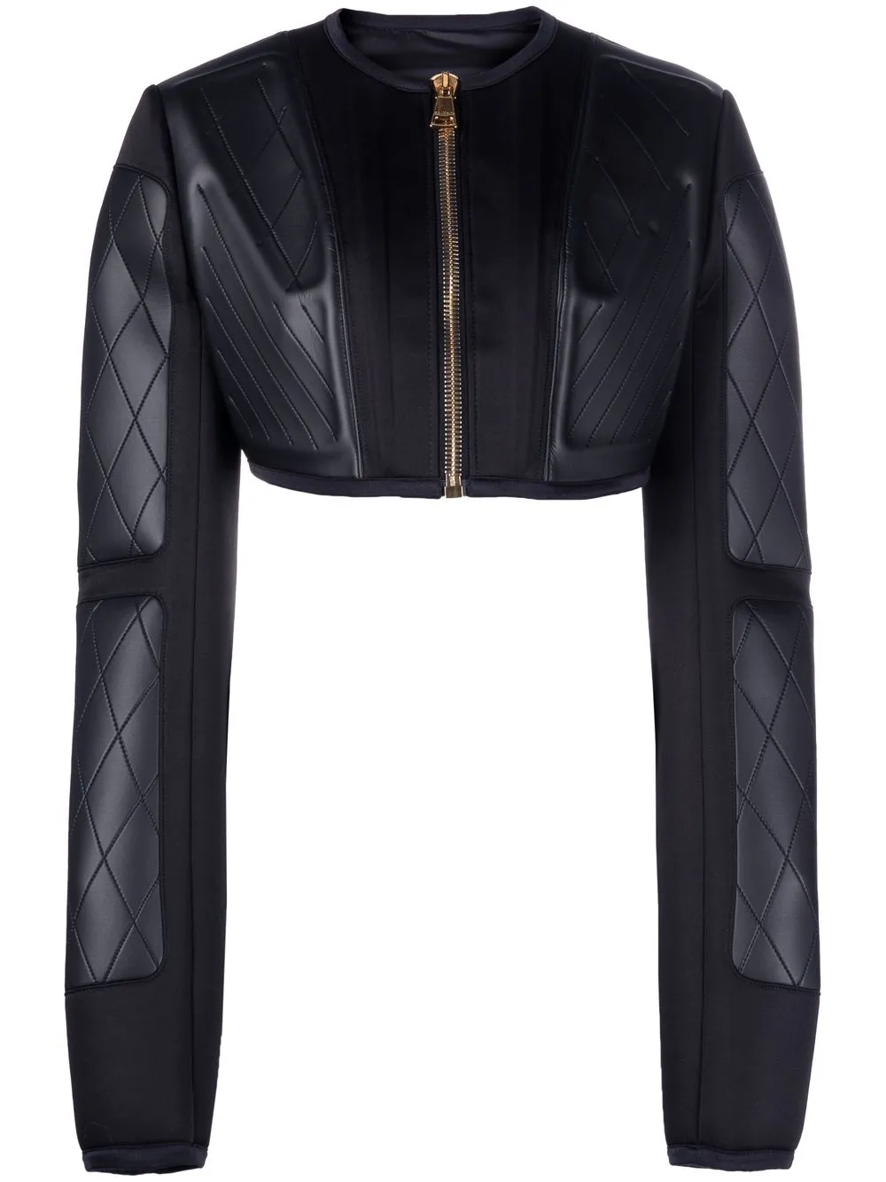 

Balmain cropped faux-leather jacket - Black