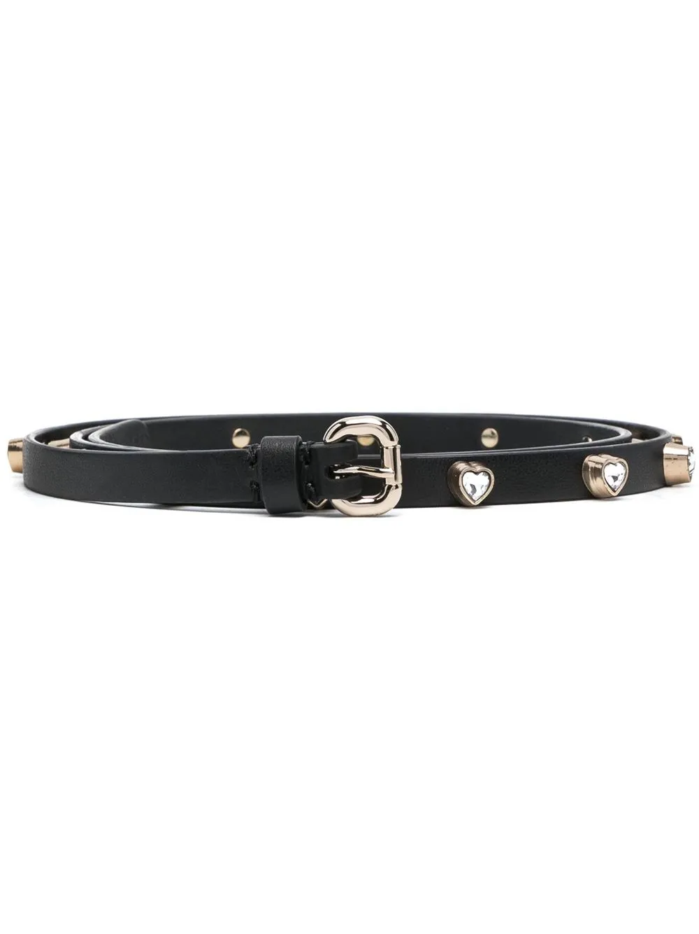 

RED(V) crystal-embellished leather belt - Black