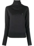 Vivienne Westwood logo-embroidered roll neck jumper - Grey