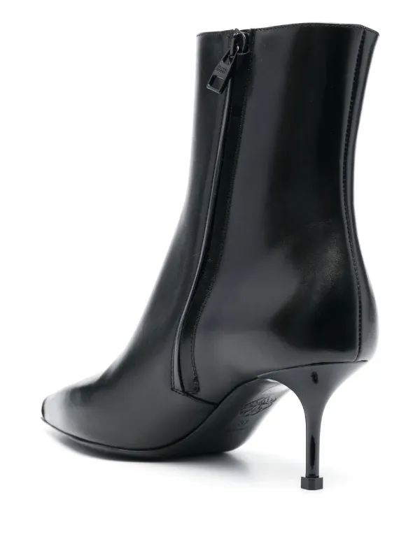 ロングブーツ ALEXANDER MCQUEEN Black Leather Ankle Boots Alexander McQueen 70mm Leather Ankle Boots | Black | FARFETCH