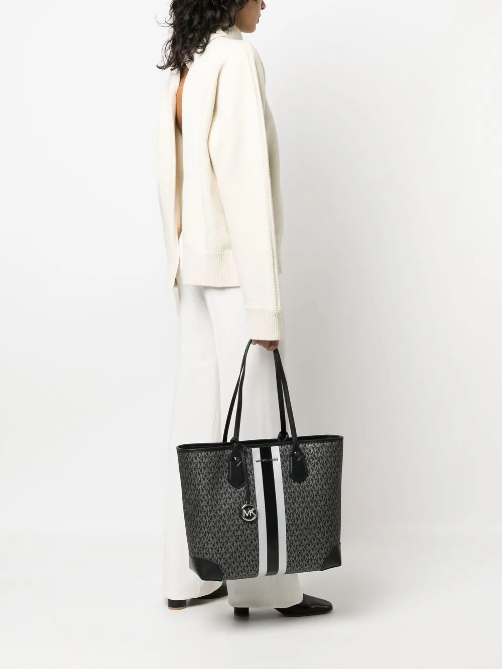 Michael Kors Shopper met monogram patroon - Zwart