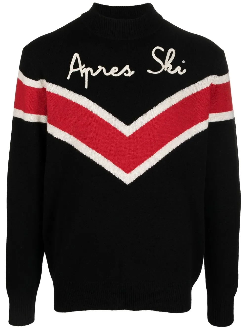 

MC2 Saint Barth embroidered-slogan high neck jumper - Black