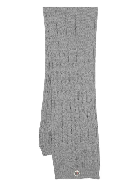 Moncler Enfant cable-knit virgin wool scarf