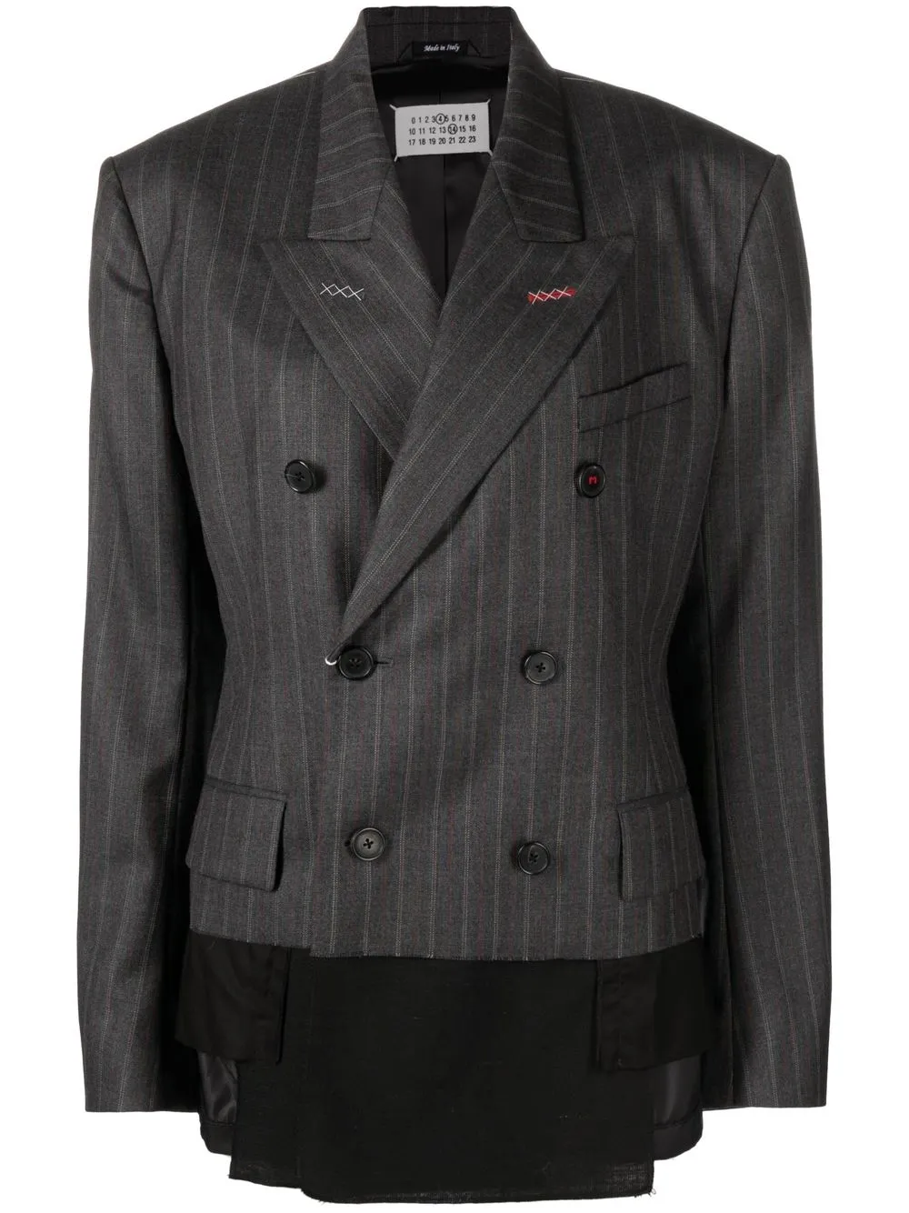 

Maison Margiela contrast-panel double-breasted blazer - Grey
